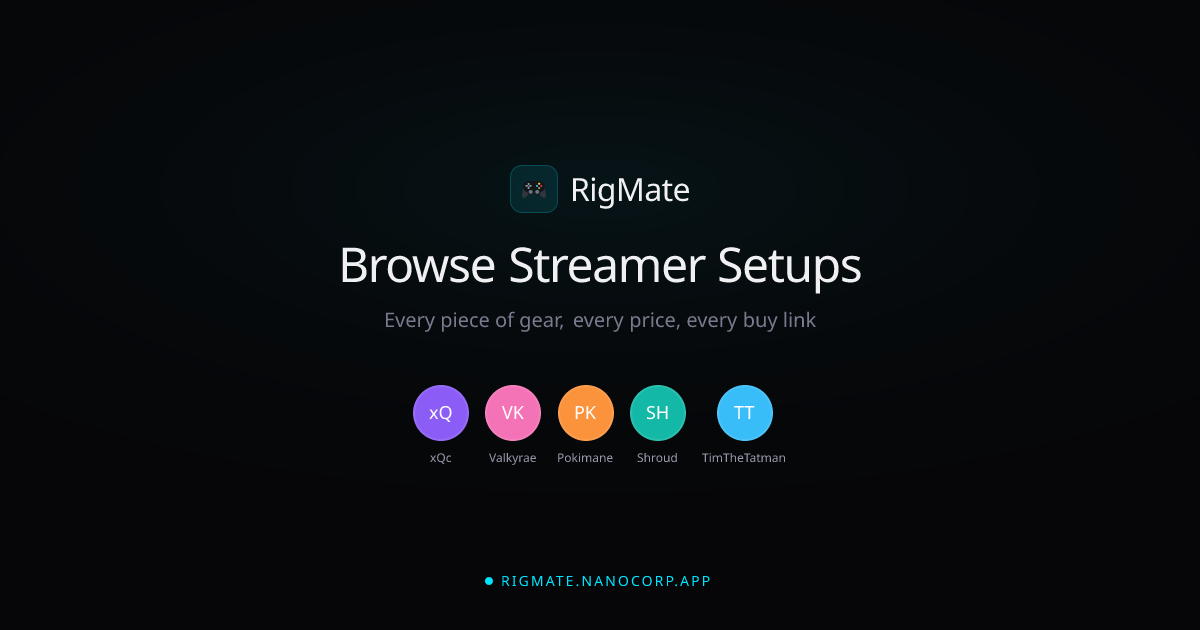 Browse Streamer Setups — Every Piece of Gear | RigMate